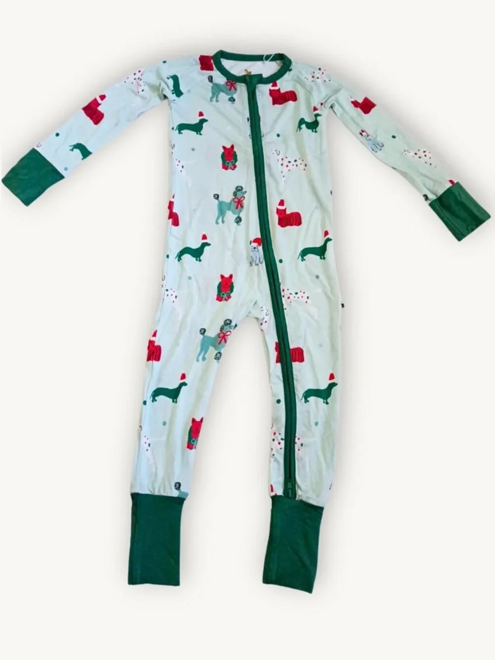 Holiday Pups Bamboo Zippy 3-6M | Kiki + Lulu Double Zipper Convertible Footie